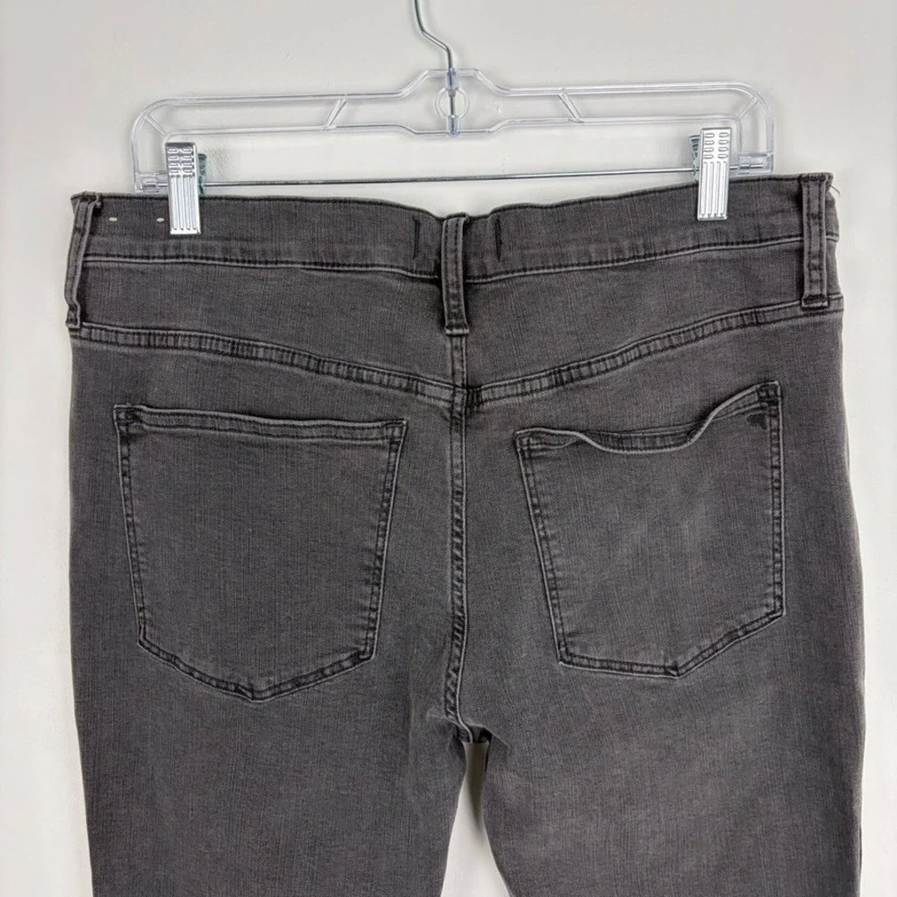 Madewell Stovepipe Jeans Banberry Wash Raw Hem Gray Denim Stretch High Rise 32P